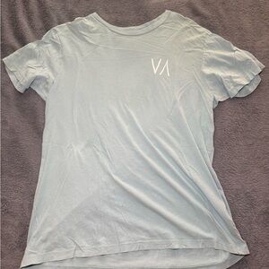 RVCA Pale Blue Crewneck Tee with Orange Print